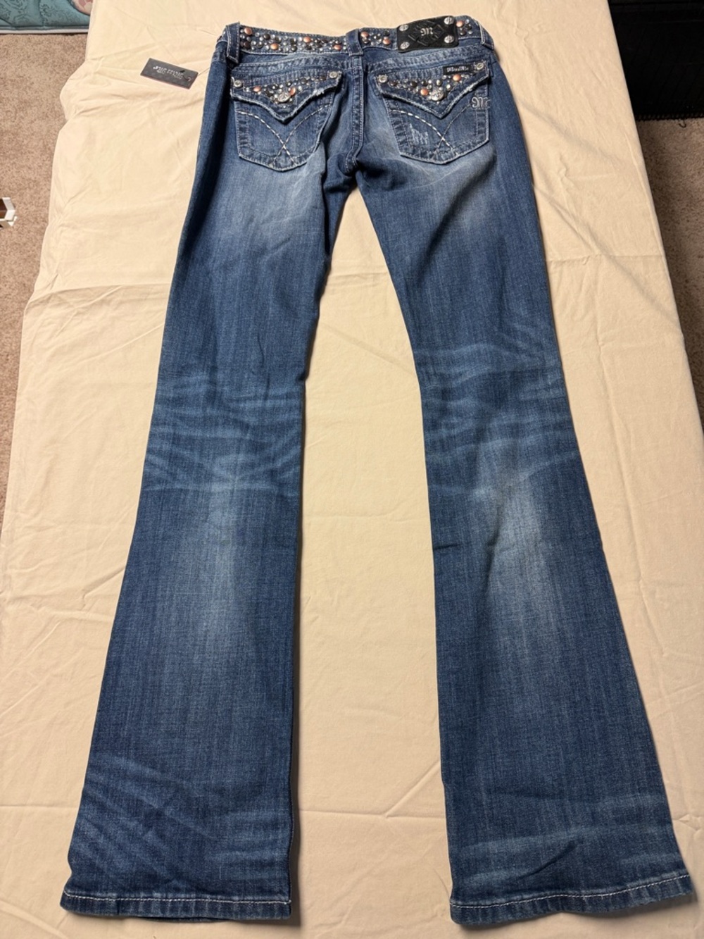 Miss Me Blue Bootcut Jeans with Studded Waist - Picture 4 of 6
